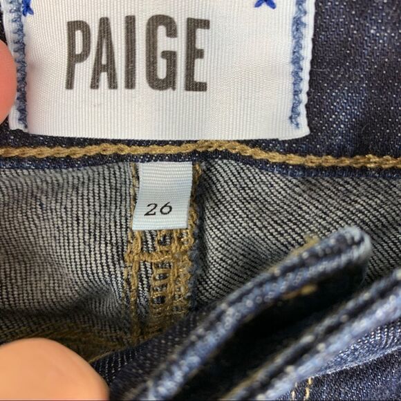 Paige Cutoff Stretch Denim Bermuda Jean Shorts Sz 26 - Picture 3 of 14